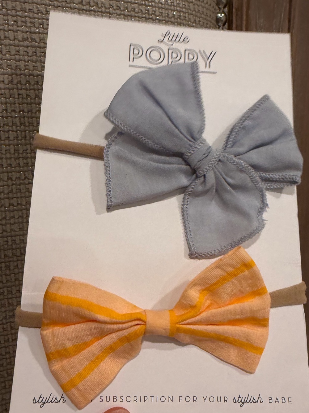 Orange 🍊 blue Baby Bow Headbands - Set of 2